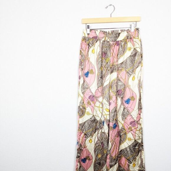 NWT Cider Chain & Baroque Printed Wide Leg Pull On Pants - Picture 3 of 8